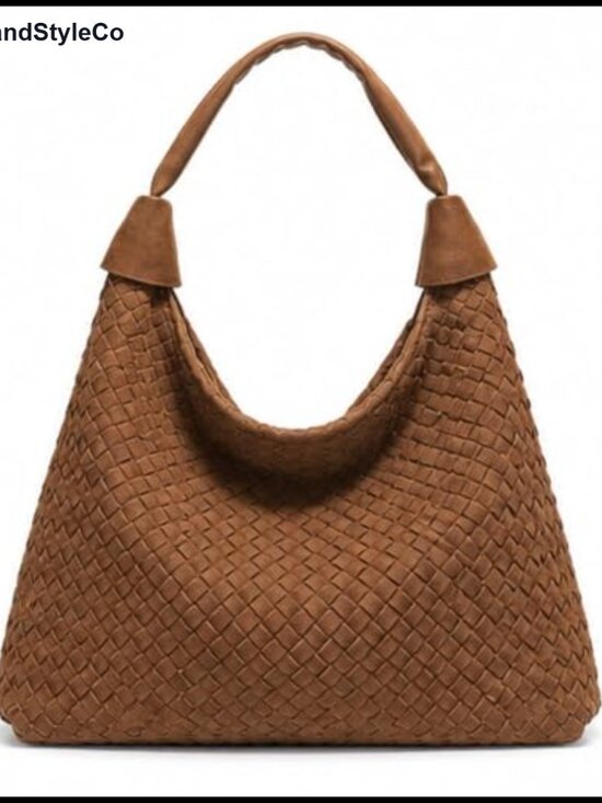 Handbags - Oversized Woven Suede Tote Bag Slouchy Hobo Shoulder Purse Satchel